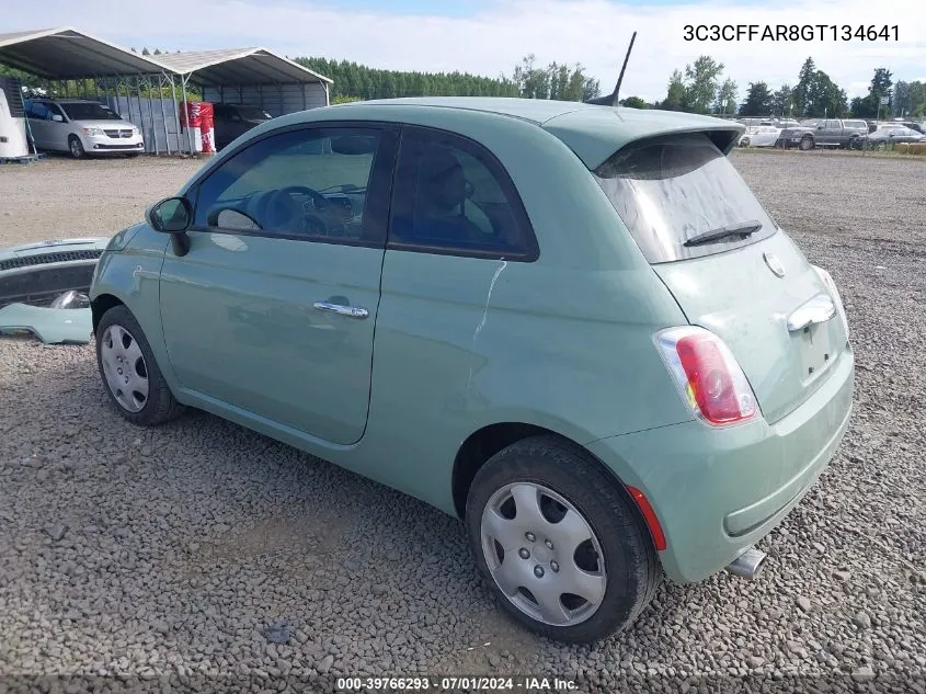 2016 Fiat 500 Pop VIN: 3C3CFFAR8GT134641 Lot: 39766293