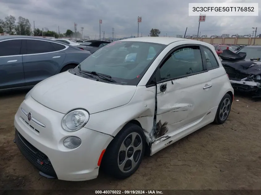 2016 Fiat 500E Battery Electric VIN: 3C3CFFGE5GT176852 Lot: 40375022