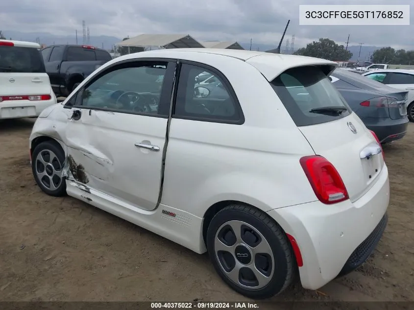 2016 Fiat 500E Battery Electric VIN: 3C3CFFGE5GT176852 Lot: 40375022