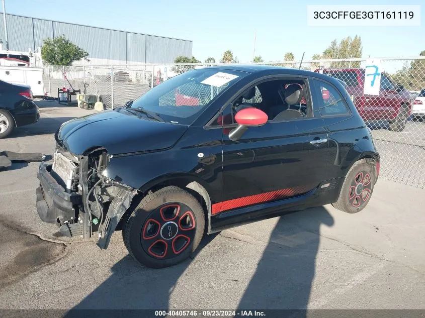 2016 Fiat 500 Electric VIN: 3C3CFFGE3GT161119 Lot: 40405746