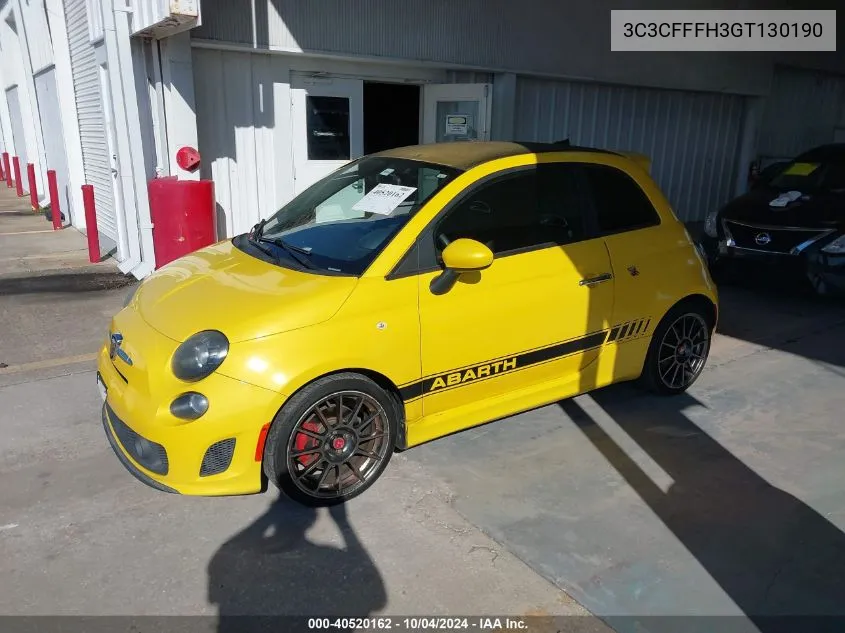 2016 Fiat 500 Abarth VIN: 3C3CFFFH3GT130190 Lot: 40520162