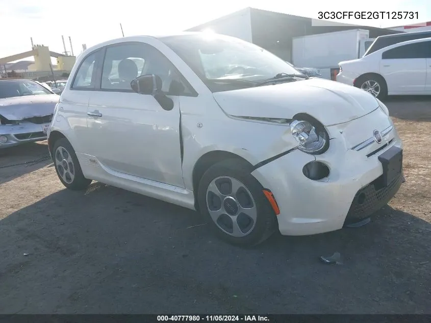 2016 Fiat 500E Battery Electric VIN: 3C3CFFGE2GT125731 Lot: 40777980