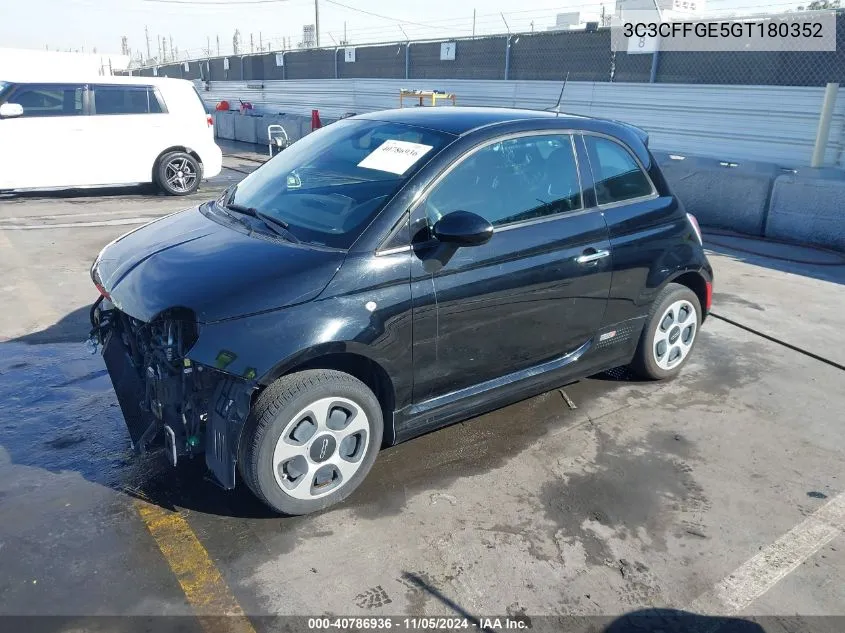 2016 Fiat 500E Battery Electric VIN: 3C3CFFGE5GT180352 Lot: 40786936