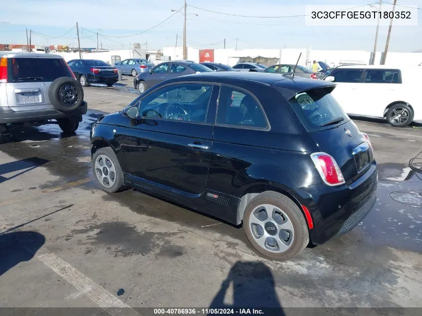 2016 Fiat 500E Battery Electric VIN: 3C3CFFGE5GT180352 Lot: 40786936