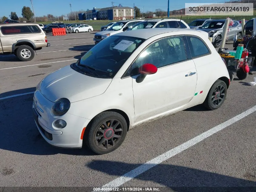 2016 Fiat 500 Pop VIN: 3C3CFFAR6GT246189 Lot: 40895122