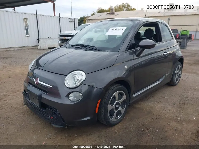 2016 Fiat 500E Battery Electric VIN: 3C3CFFGE5GT113783 Lot: 40909594