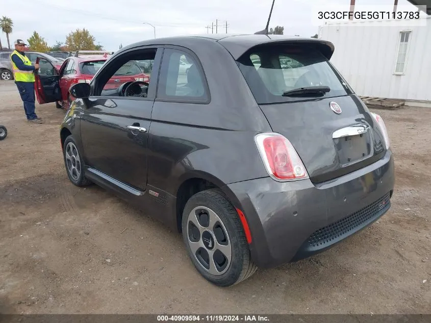 2016 Fiat 500E Battery Electric VIN: 3C3CFFGE5GT113783 Lot: 40909594