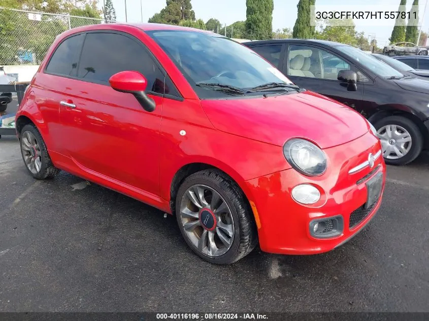 2017 Fiat 500 Pop VIN: 3C3CFFKR7HT557811 Lot: 40116196