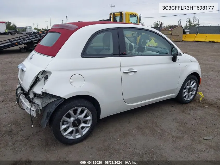 2017 Fiat 500C Pop VIN: 3C3CFFLR3HT698177 Lot: 40192020