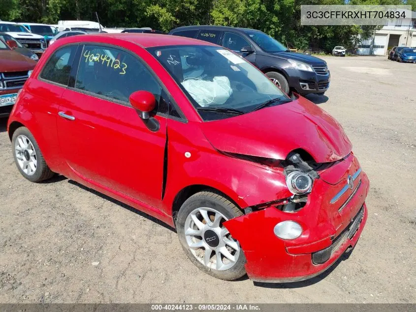 2017 Fiat 500 Pop VIN: 3C3CFFKRXHT704834 Lot: 40244123