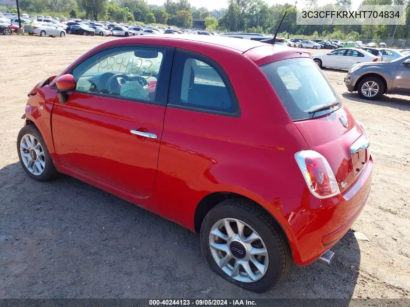 2017 Fiat 500 Pop VIN: 3C3CFFKRXHT704834 Lot: 40244123