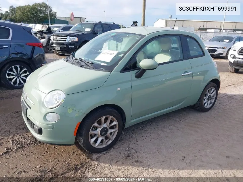 2017 Fiat 500 Pop VIN: 3C3CFFKRXHT699991 Lot: 40291007