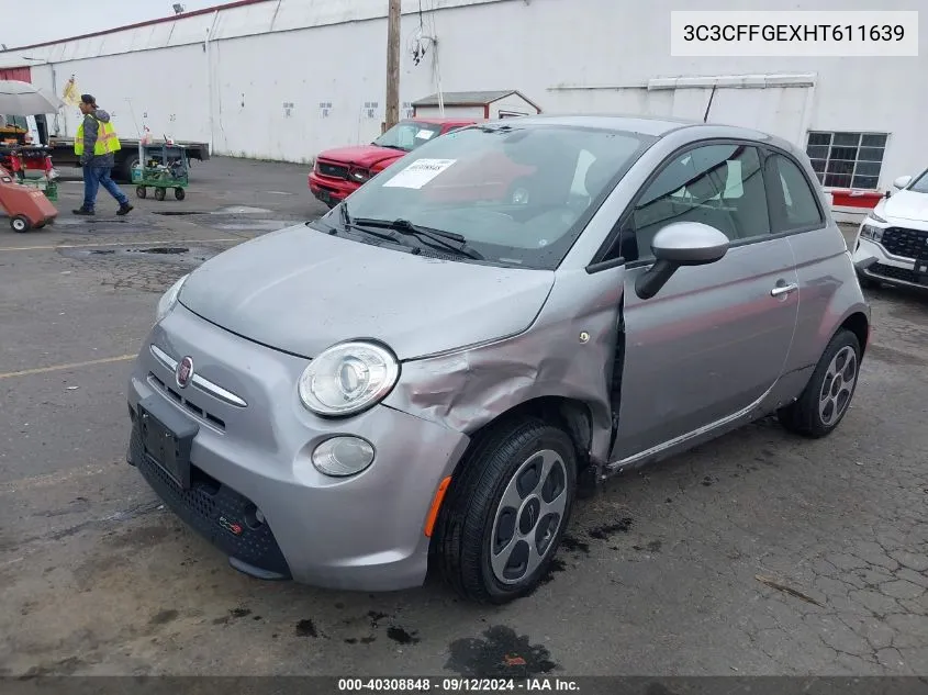 2017 Fiat 500E Battery Electric VIN: 3C3CFFGEXHT611639 Lot: 40308848