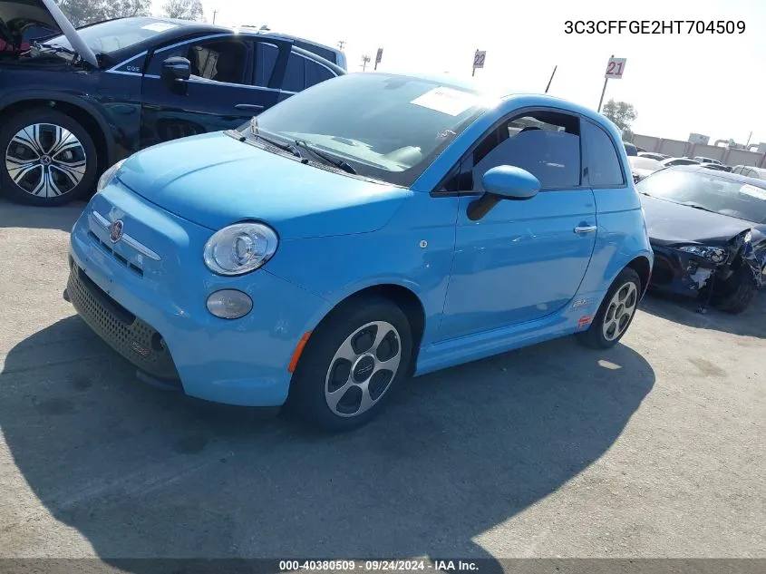 2017 Fiat 500 Electric VIN: 3C3CFFGE2HT704509 Lot: 40380509