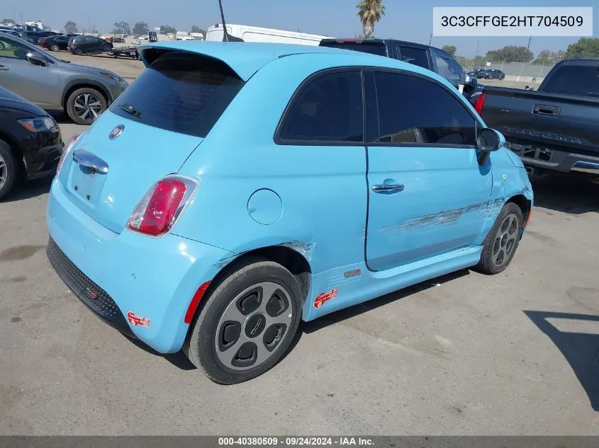 2017 Fiat 500 Electric VIN: 3C3CFFGE2HT704509 Lot: 40380509