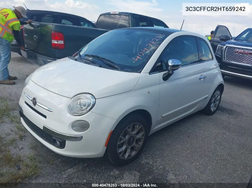 2017 Fiat 500 Lounge VIN: 3C3CFFCR2HT659242 Lot: 40478283