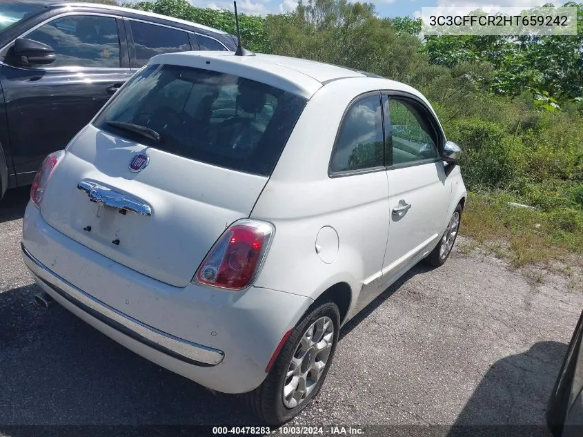 2017 Fiat 500 Lounge VIN: 3C3CFFCR2HT659242 Lot: 40478283