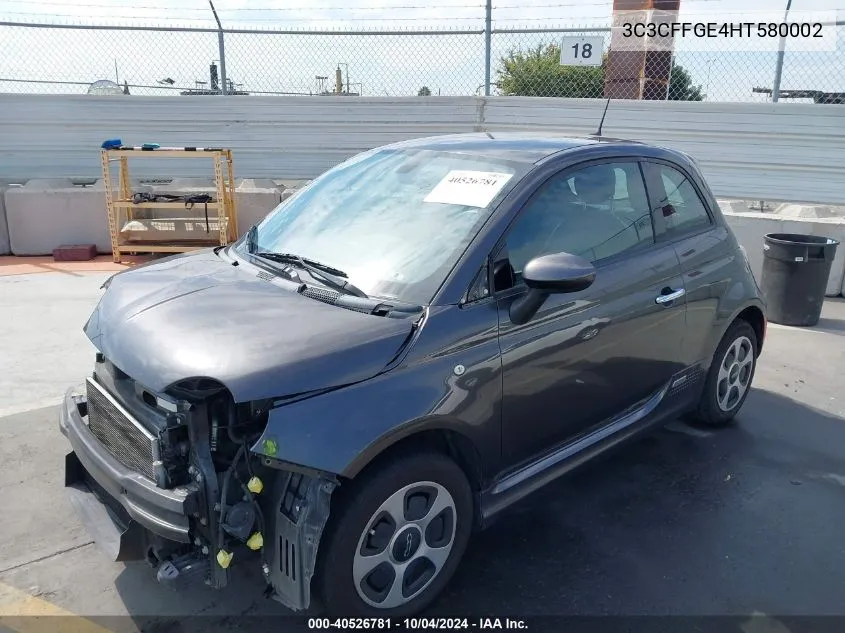 2017 Fiat 500E Battery Electric VIN: 3C3CFFGE4HT580002 Lot: 40526781