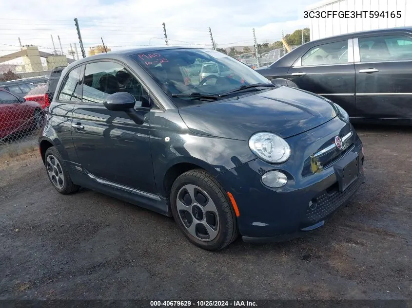 2017 Fiat 500E Battery Electric VIN: 3C3CFFGE3HT594165 Lot: 40679629