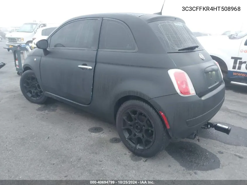 2017 Fiat 500 Pop VIN: 3C3CFFKR4HT508968 Lot: 40694799