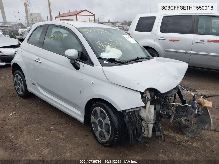 2017 Fiat 500E Battery Electric VIN: 3C3CFFGE1HT550018 Lot: 40730795