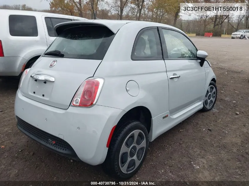 2017 Fiat 500E Battery Electric VIN: 3C3CFFGE1HT550018 Lot: 40730795