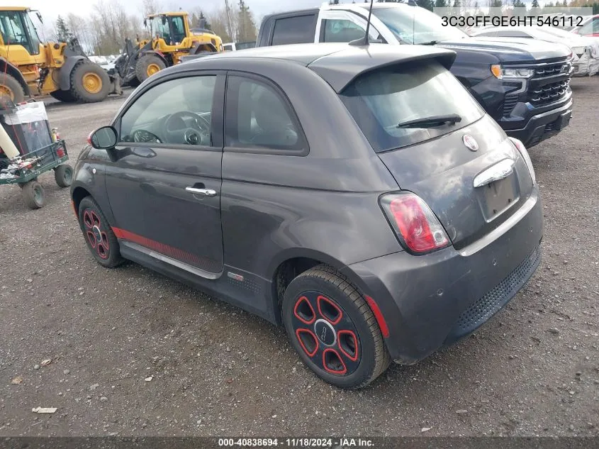 2017 Fiat 500E Battery Electric VIN: 3C3CFFGE6HT546112 Lot: 40838694