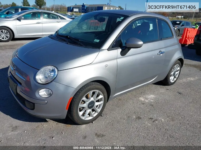 2017 Fiat 500 Pop VIN: 3C3CFFKR9HT671406 Lot: 40840985