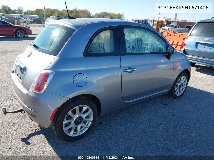 2017 Fiat 500 Pop VIN: 3C3CFFKR9HT671406 Lot: 40840985