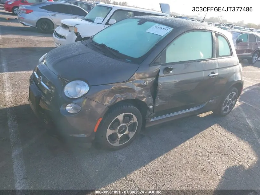 2018 Fiat 500E Battery Electric VIN: 3C3CFFGE4JT377486 Lot: 39981891