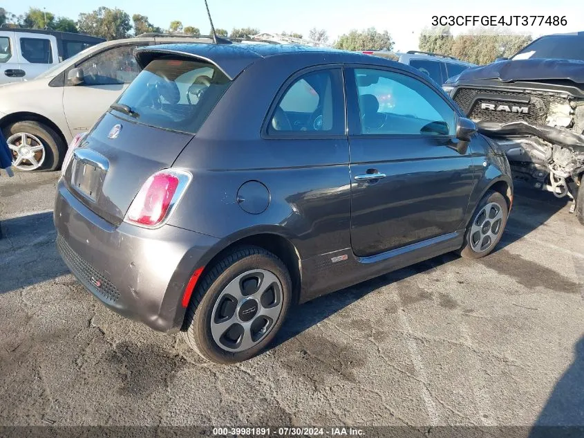 2018 Fiat 500E Battery Electric VIN: 3C3CFFGE4JT377486 Lot: 39981891