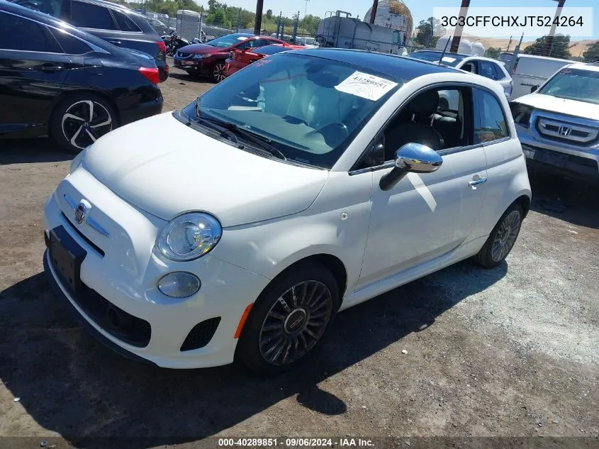 2018 Fiat 500 Lounge VIN: 3C3CFFCHXJT524264 Lot: 40289851