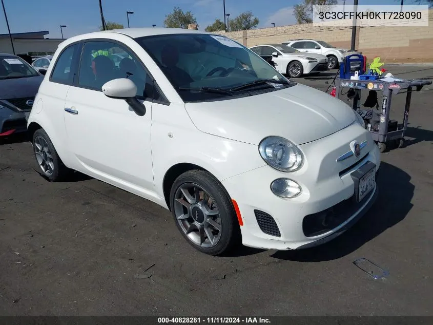 2019 Fiat 500 Pop VIN: 3C3CFFKH0KT728090 Lot: 40828281