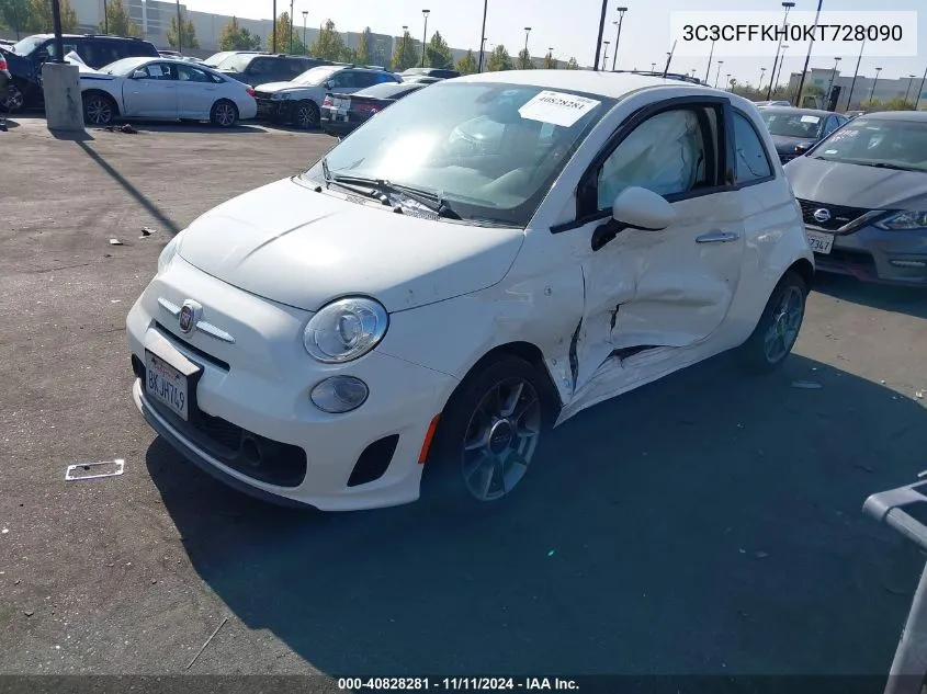 2019 Fiat 500 Pop VIN: 3C3CFFKH0KT728090 Lot: 40828281