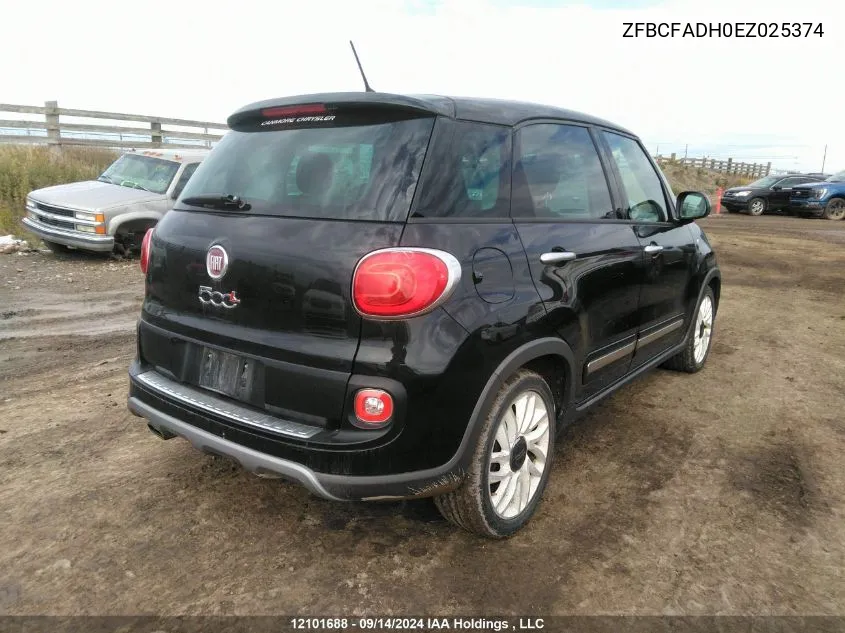 2014 Fiat 500L Trekking VIN: ZFBCFADH0EZ025374 Lot: 12101688