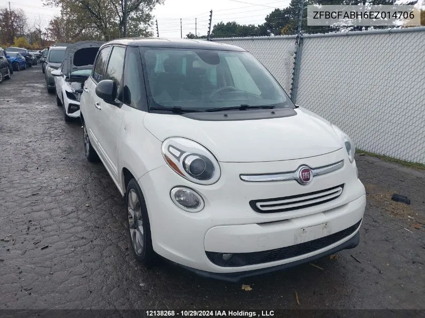 2014 Fiat 500L Easy VIN: ZFBCFABH6EZ014706 Lot: 12138268