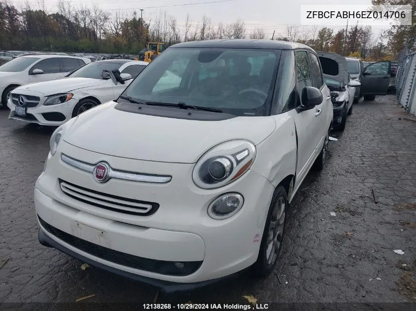 2014 Fiat 500L Easy VIN: ZFBCFABH6EZ014706 Lot: 12138268