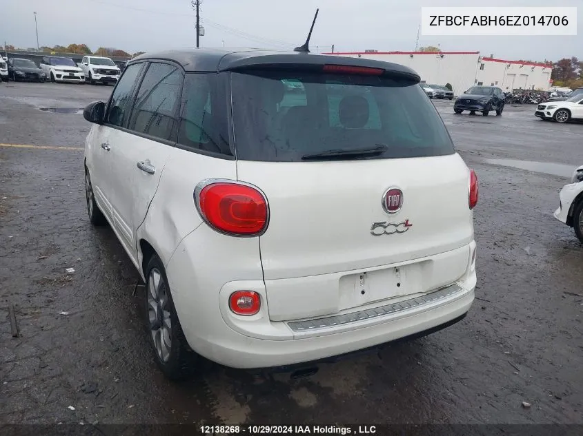 2014 Fiat 500L Easy VIN: ZFBCFABH6EZ014706 Lot: 12138268