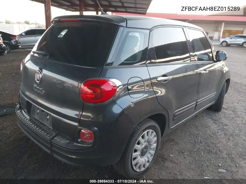 2014 Fiat 500L Pop VIN: ZFBCFAAH8EZ015289 Lot: 39894333