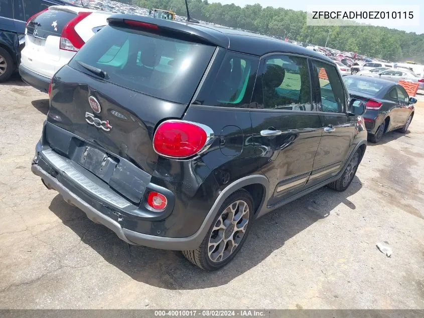 2014 Fiat 500L Trekking VIN: ZFBCFADH0EZ010115 Lot: 40010017