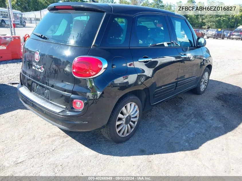 2014 Fiat 500L Easy VIN: ZFBCFABH6EZ016827 Lot: 40266949