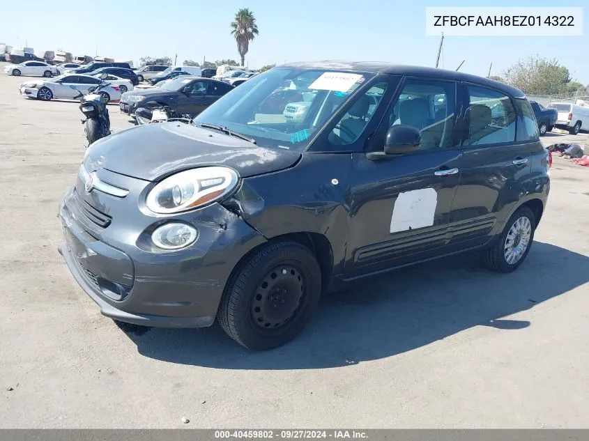 2014 Fiat 500L Pop VIN: ZFBCFAAH8EZ014322 Lot: 40459802