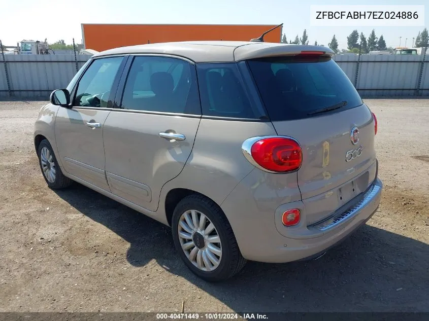 2014 Fiat 500L Easy VIN: ZFBCFABH7EZ024886 Lot: 40471449