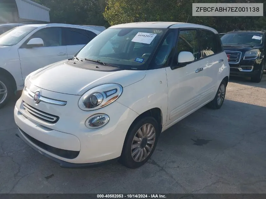 2014 Fiat 500L Easy VIN: ZFBCFABH7EZ001138 Lot: 40582053