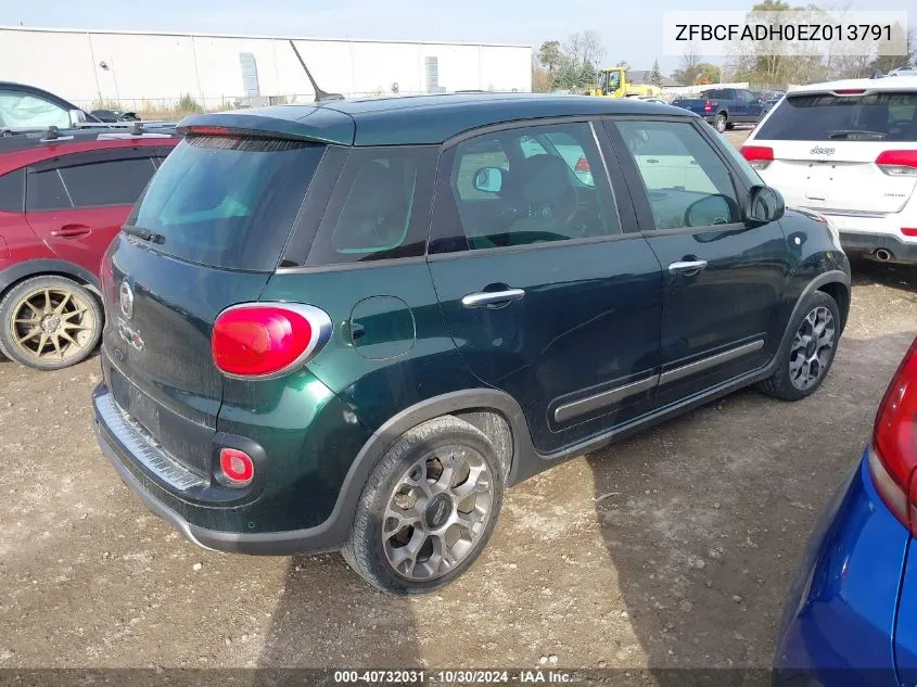 2014 Fiat 500L Trekking VIN: ZFBCFADH0EZ013791 Lot: 40732031