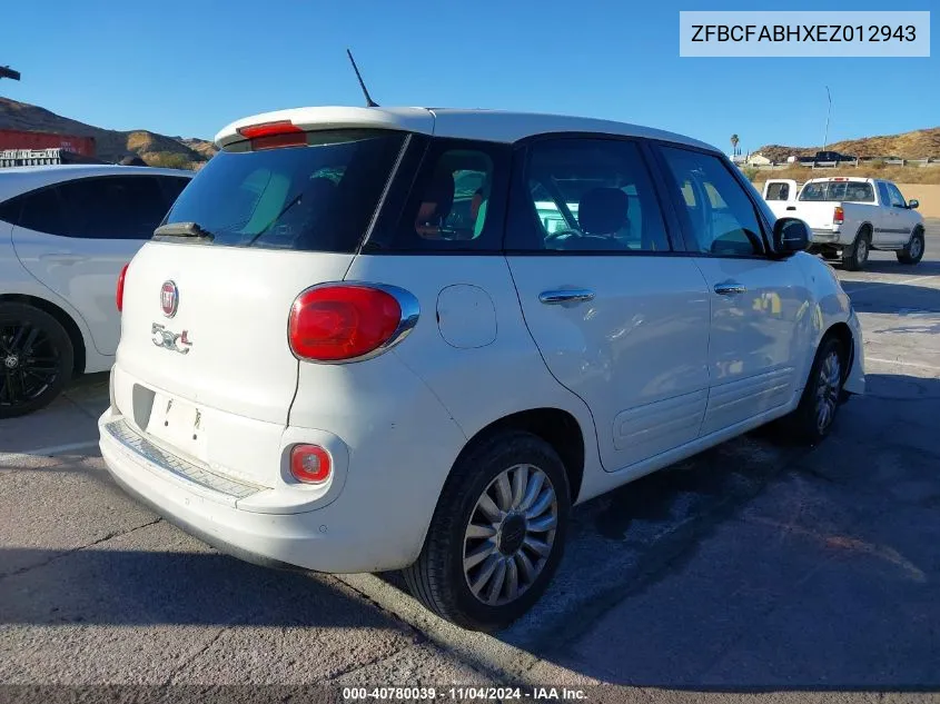 2014 Fiat 500L Easy VIN: ZFBCFABHXEZ012943 Lot: 40780039