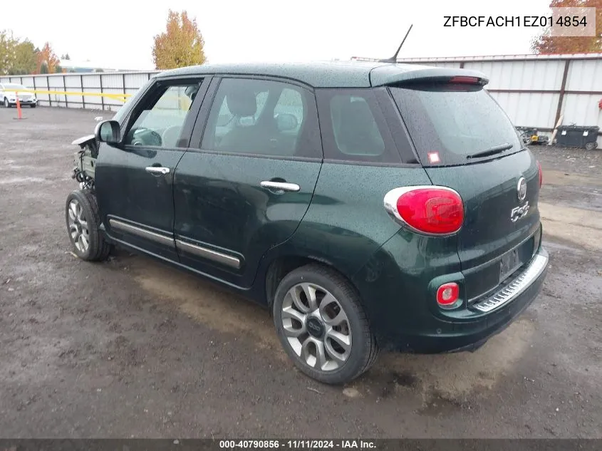 2014 Fiat 500L Lounge VIN: ZFBCFACH1EZ014854 Lot: 40790856