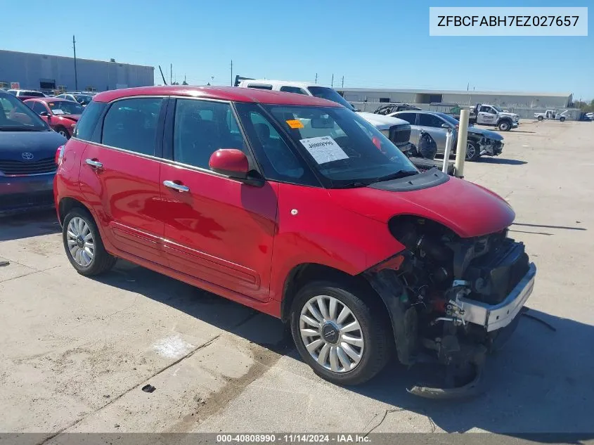 2014 Fiat 500L Easy VIN: ZFBCFABH7EZ027657 Lot: 40808990