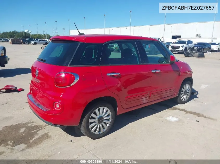 2014 Fiat 500L Easy VIN: ZFBCFABH7EZ027657 Lot: 40808990