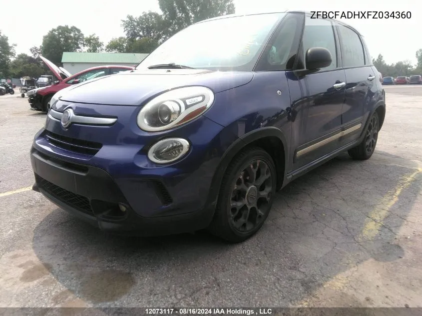 2015 Fiat 500L Trekking VIN: ZFBCFADHXFZ034360 Lot: 12073117